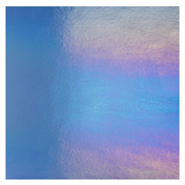 Bullseye Light Sky Blue - Transparent - Rainbow Iridescent - 3mm - Fusible Glass Sheets