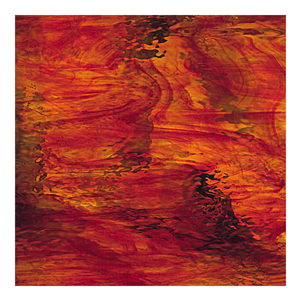 Spectrum Ruby Red and Amber - Waterglass - 3mm - Non-Fusible Glass Sheets