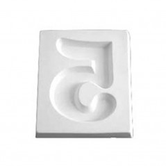 Number 5 - 12.1x10.2x1.9cm - Opening: 6.4x7cm - Fusing Mould
