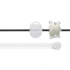 Bullseye Rods - Translucent White - 4-6mm - Opalescent