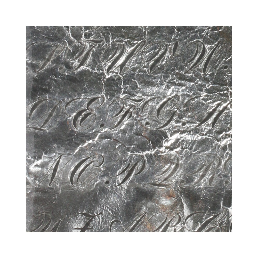 Silver Foil - Bank Script - 10x10cm
