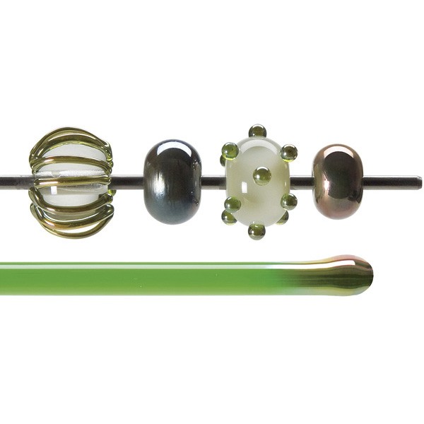 Bullseye Rods - Green Lustre - 4-6mm - Transparent
