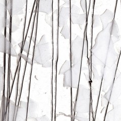 Bullseye White & Black Streamers on Clear Base - Collage - 3mm - Single Rolled - Fusible Glass Sheets