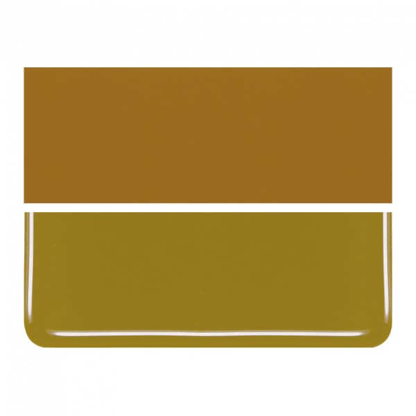 Bullseye Golden Green - Opalescent - 2mm - Thin Rolled - Fusible Glass Sheets