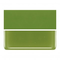 Bullseye Pea Pod Green - Opalescent - 2mm - Thin Rolled - Fusible Glass Sheets