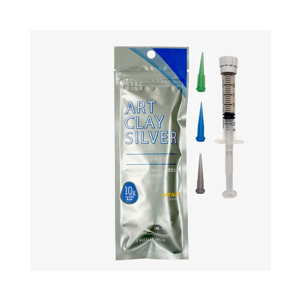 Art Clay Silver - Syringe with 3 Nozzles - 10g