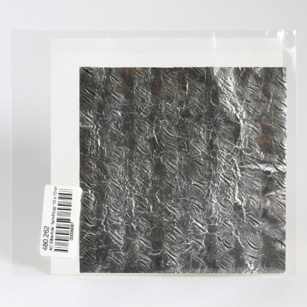 Silver Foil - Bank Script - 10x10cm