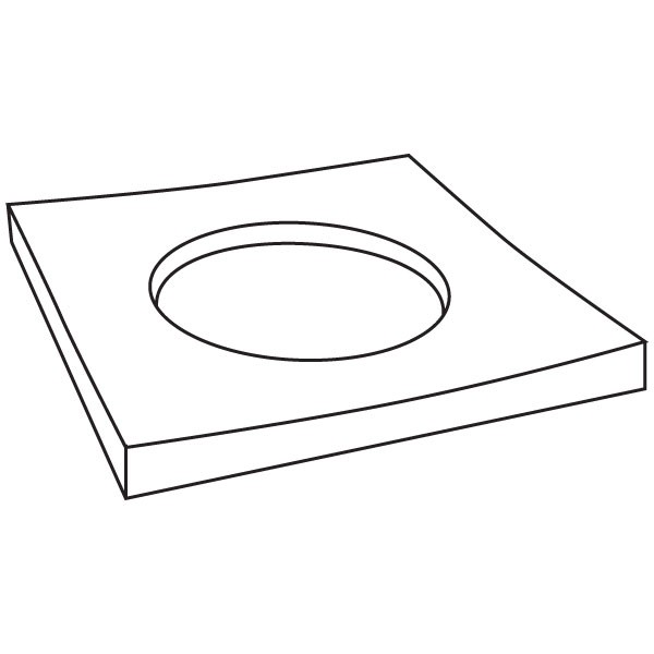 Drop Out Square - 25x25x2.3cm - Opening: 15x1.3cm - Fusing Mould