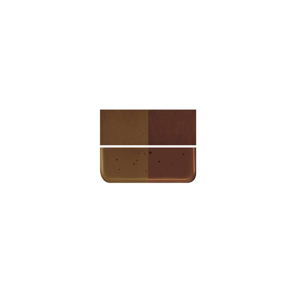 Bullseye Dark Rose Brown - Transparent - 2mm - Thin Rolled - Fusible Glass Sheets