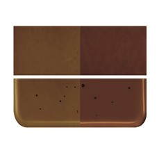 Bullseye Dark Rose Brown - Transparent - 2mm - Thin Rolled - Fusible Glass Sheets