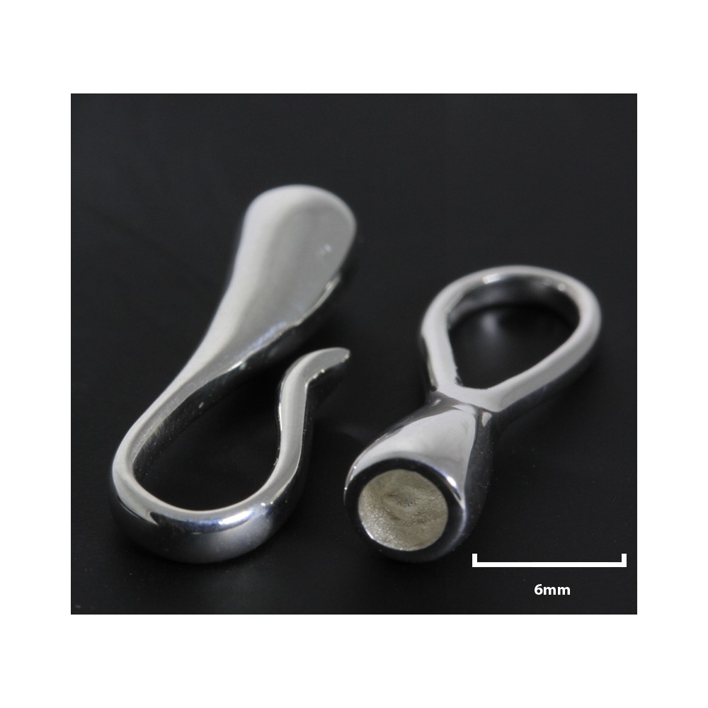 Hook and Eye Clasp - Silver 925 - 1pc