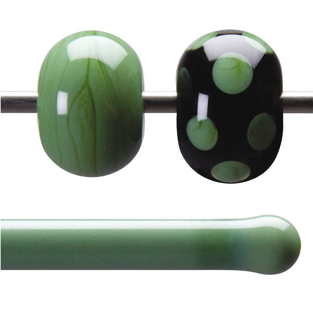 Bullseye Rods - Mineral Green Opaque - 4-6mm - Opalescent