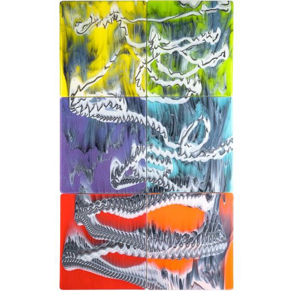 Bullseye Graffiti - Clear, White & Black - 3mm - Fusible Glass Sheet