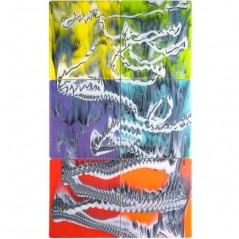 Bullseye Graffiti - Clear, White & Black - 3mm - Fusible Glass Sheet