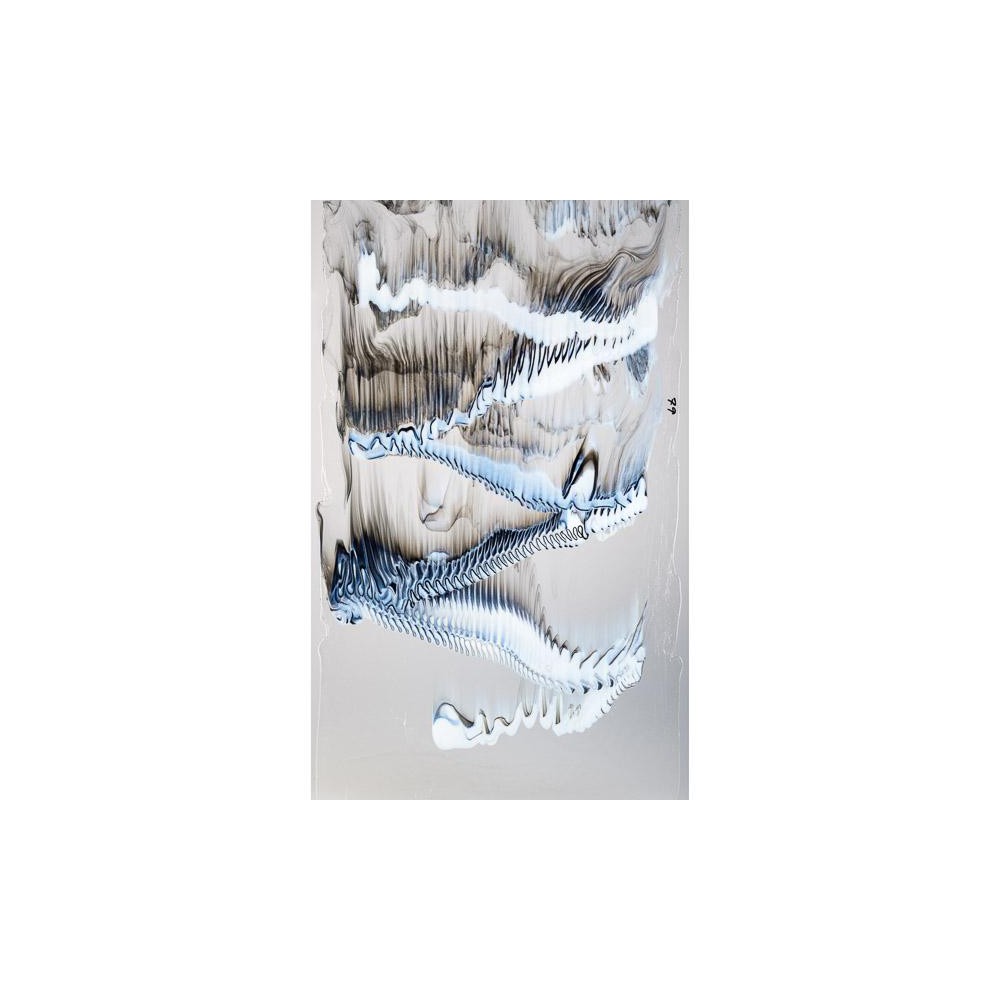 Bullseye Graffiti - Clear, White & Black - 3mm - Fusible Glass Sheet