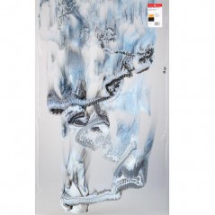 Bullseye Graffiti - Clear, White & Black - 3mm - Fusible Glass Sheet