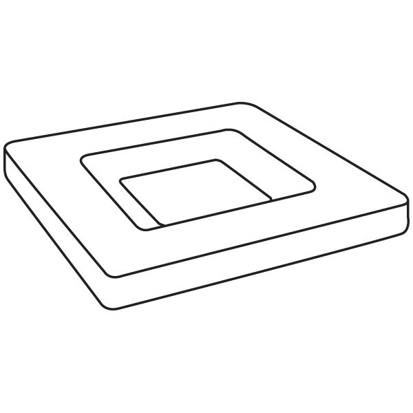 Soft Edge Square Platter - 37.5x37.5x2.5cm - Base: 25x25cm - Fusing Mould